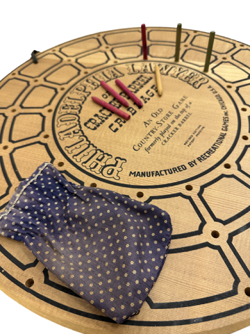 The game board and pieces for Philadelphia Lawyer.