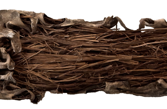 Archaic shoe of leather and grass